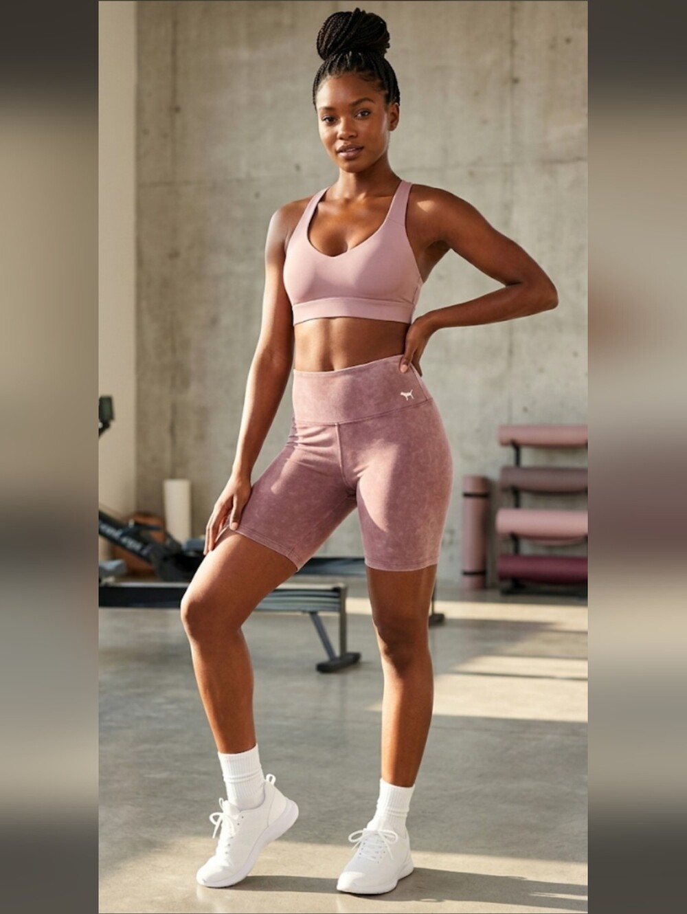 PINK Victoria's Secret Mauve High-Rise Bike Shorts